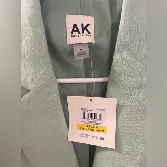 NWT ANNE KLEIN Light Green Women’s Blazer - size medium - Picture 5 of 7